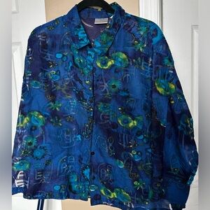 Chico's size XL multicolor button front blouse